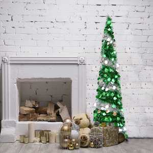 Árbol de Navidad Inflable Plegable de 1.5 Metros, Verde, con Adornos de Lentejuelas, para Fiestas Navideñas, Decoración Luminosa para el Hogar - Product Image 2