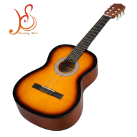 Gitar Klasik Ukuran Penuh 39 Inci dengan Truss Rod, Senar Nilon, Gitar Akustik, Binding Hitam