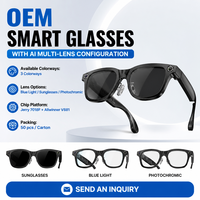 Lunettes Intelligentes avec Caméra 20MP, Lunettes Caméra IA pour Vlog, Cyclisme en Extérieur, Appels Mains Libres, Étanchéité IP66, Commande Vocale