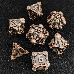 Set di <span class=keywords><strong>Dadi</strong></span> Steampunk in Lega di Zinco Bronzo Antico, <span class=keywords><strong>Dadi</strong></span> Poliedrici Meccanici Unici per Giochi di Ruolo da Tavolo DND RPG - Product Image 4
