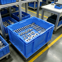 Caisse de manutention empilable en plastique HP haute résistance, boîte de stockage logistique, conteneur d'expédition réutilisable pour coursier et entrepôt