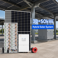 Système solaire hybride Lovsun 30-50kW avec onduleur Solis et kit de stockage de batterie au lithium empilable