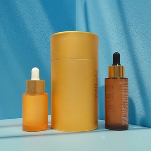30ml 50ml 60ml Amber Glass Cosmetic Face Serum <b>Bottles</b> Custom <b>Empty</b> Luxury Hair Essential Oil Dropper with Screen Printing Tube - Product Image 1