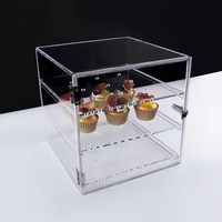 Étagères à 3 niveaux de comptoir Vitrine de gâteau Vitrine de pâtisserie acrylique pour beignet Bagels Gâteau Cookie