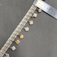 ZSY fait à la main perlé dentelle ruban coquille pendentif avec perle gland frange personnalisé maille tresse vêtements garnitures pour sacs