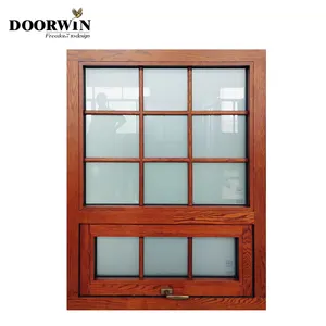 Doorwin Texas Diskon Besar Kaca Ganda dengan Penutup Bawaan untuk Dijual Harga Murah Jendela Awning Berengsel Kayu