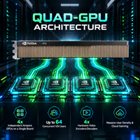 Kartu GPU Server A16 24GB GDDR6 PCIe 4.0 Kepadatan Tinggi VDI Virtual Desktop Cloud Computing
