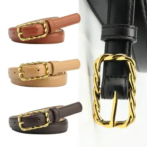 Fashion Strong Women Belt Leather Belt For Ladies Coat Wholesale Cover Cotton Metal Oem Customized Buckle Fabric Pcs Color Cloth