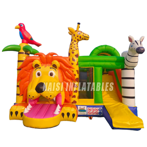 Castillo Inflable 3D Deluxe Jungle Lion con Tobogán y Zona de Brincos, Castillo Inflable con Techo para Niños, Ciudad de Diversión, Juguetes Inflables para Fiestas y Eventos - Product Image 5
