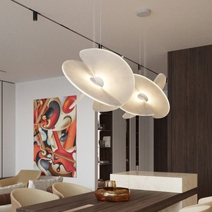 Italian Silk Chandelier Round Led <b>Light</b> Single Head For Living Room And Dining Room Home <b>Lighting</b> - Product Image 4