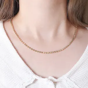 Wholesale 2022 brass thick gold plating simple and trendy chain necklace
