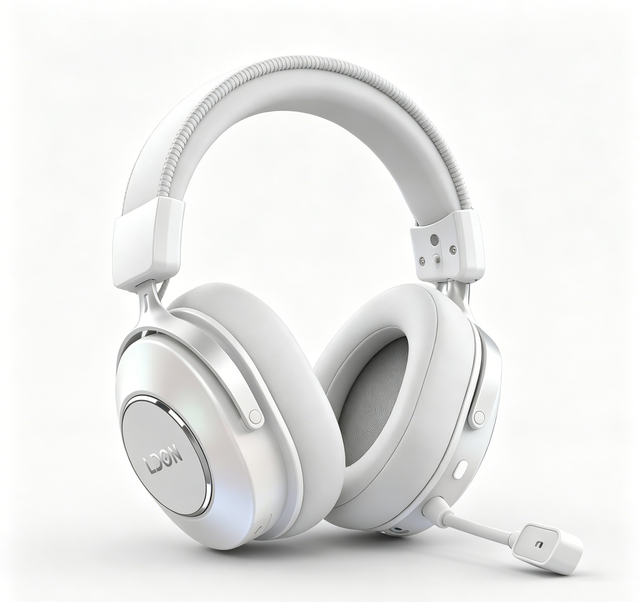 LDON F09 Wireless Over-Ear Headphones RGB Lighting Dynamic Driver Digital Display Protein Leather Ear Cups for 5.3 Type-C