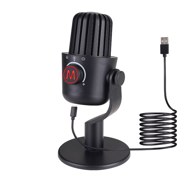 USB Microphone Studio Lintelligent Noise-canceling Condenser Microphone for PC Computer Live Recording Singing Mic