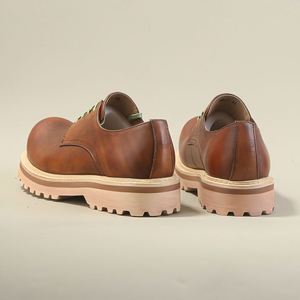 Nouvelles Chaussures en Cuir pour Hommes Printemps 2026 – Derby Décontractées Haut de Gamme en Cuir Véritable à Bout Épais, Tendance et Élégantes - Product Image 1