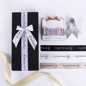 Рулон подарков ленты и тесьма оптом пользовательские атласные ленты с сублимационной печатью фирменный логотип