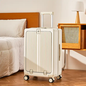 PC Material Front Open Suitcase Computer Separate Layer Multi-function <strong>Pull</strong> Rod Box USB Interface Suitcase in Large Stock - Product Image 2