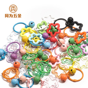 Acrylic Transparent Keychain <b>Candy</b> Color Star Bell Cute Backpack Couple Bag Accessory Pendant - Product Image 1