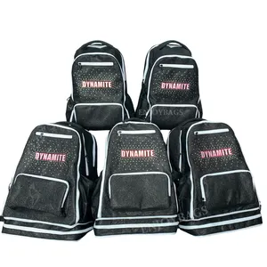 Venda imperdível mochila de viagem durável com bordado para líderes de torcida e equipe de torcida glitter