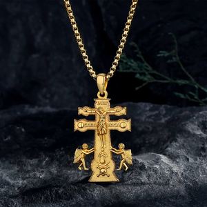 Merryshine no deslustre oro lleno de cobre delicado hombres crucifijo Jesús otra moda gran cruz colgante collares - Product Image 3