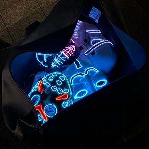 RaveNeon Хэллоуин светодиодная маска Железный человек и Человек-паук светящиеся маски для вечеринки 3 режима освещения ПВХ материал - Product Image 5