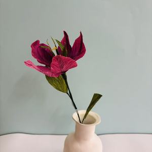 Flores de <span class=keywords><strong>Campanula</strong></span> de Papel Crepé Blanco Hechas a Mano al por Mayor, Tallo Largo, Flor Artificial Tipo Trompeta, Ramo de Boda, Decoración Floral para Interiores del Hogar - Product Image 5
