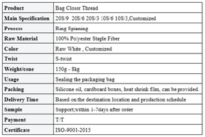 <span class=keywords><strong>Fil</strong></span> à coudre en polyester pour machine à coudre portable Newlong/Fischbein et autres, 10/3, 12/4, 20/3, 20/<span class=keywords><strong>6</strong></span> - Product Image 5
