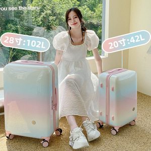 Ice Cream Gradient Luggage <b>Suitcase</b> 20 28 Inch Women Travel Carry On With <b>Lock</b> 4 Wheels Solid Color Zipper Closure - Product Image 1