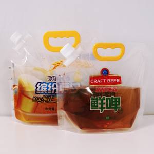 Sac à bière artisanale transparent et épaissi, grande capacité, emballage scellé pour soupes et liquides, sac d'emballage avec bec verseur. - Product Image 1