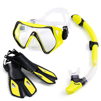 Palmes de natation lunettes de plongée en apnée masque de tuba sec équipement plongée sous-marine palmes de natation ensemble palmes adultes