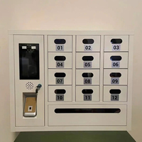 Station de charge pour téléphone Kiosque Assemblé Serrure à clé RFID et Reconnaissance d'empreintes digitales Casier de charge pour téléphone portable