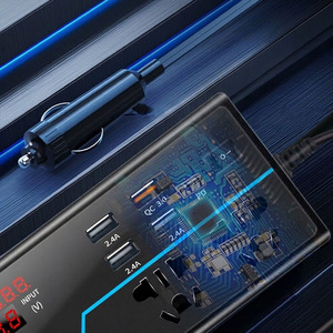 Nouvel onduleur de voiture multifonctionnel 2025 12V/24V 110V/220V 200W avec écran, chargeur rapide QC3.0 <span class=keywords><strong>USB</strong></span>-<span class=keywords><strong>C</strong></span> et <span class=keywords><strong>prise</strong></span> pour téléphone - Product Image 3