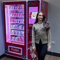 Máquina expendedora de pestañas postizas con adhesivos gratis, SDK de IA, pantalla táctil de 32 pulgadas, gestión basada en la nube, 4G/WiFi, para centros comerciales, belleza y pendientes
