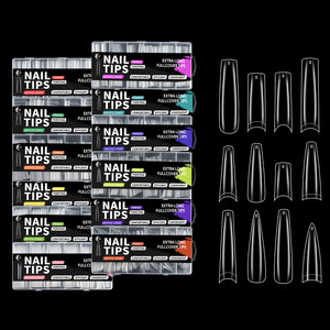 Unhas Artificiais JIEYU 240pcs Conjunto de Pontas de Unhas Acrílicas Francesas de Cobertura Total PMMA com Padrão Quadrado - Product Image 3