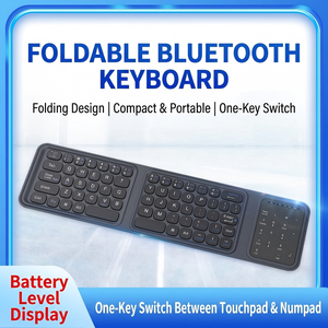 Teclado Inalámbrico Plegable Tri-Fold con Bluetooth, Silencioso, con Panel Táctil y Teclado Numérico para Laptop/Tablet - Product Image 6