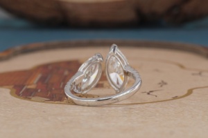 Bague en or massif 14 carats avec diamant de laboratoire pour femme, bague de fiançailles de luxe avec diamant synthétique, bijoux fins, cadeau de mariage - Product Image 3