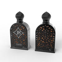 100ml 200ml bouteille en verre de luxe arabe or argent noir avec bouchon glissant épaule bouteille de parfum carrée