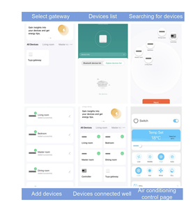 وحدة تحكم في تكييف الهواء المركزي VRF للمنزل الذكي من Tuya لعام 2024، بوابة Wifi Zigbee، تحكم عن بعد عبر التطبيق والصوت، تصميم شريط بشاشة IPS - Product Image 6