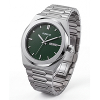 Montre automatique pour homme BOMAXE, style business tendance, bracelet en acier inoxydable, verre, résistance à l'eau 5 BAR, design minimaliste