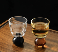 Verre à liqueur au design unique, rétro, violet, en verre soufflé au sodium et au calcium, haute esthétique, créatif, pour vin de fruits légèrement alcoolisé
