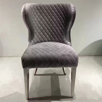 Ensemble de 6 chaises de salle à manger au design moderne et luxueux, avec dossier capitonné en velours et pieds en acier inoxydable, personnalisable