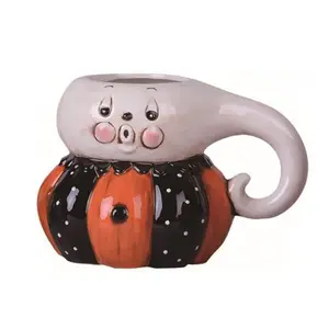 할로윈 또는 가을 유령 캐릭터 호박 모양 세라믹 커피 머그잔 컵-추수 감사절 모양 세라믹 커피 머그잔