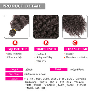 22 "Rusland Losse Deep Wave Twist Jessica Rose Body Super Lange Synthetische <span class=keywords><strong>Kinky</strong></span> <span class=keywords><strong>Afro</strong></span> Vlechten Krul Gehaakte Hair Extensions - Product Image 5