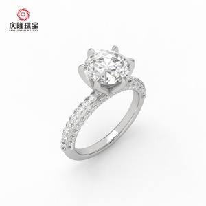 Diamond Band <b>Ring</b> Women Wedding Lab Grown Diamond IGI Certified PT950 Double <b>Rings</b> for <b>Couple</b> Party & Anniversary Classic - Product Image 3