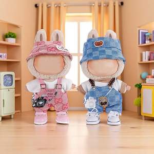 Ariker Handcrafted 4-Piece 30cm/12 Inch pour Labubu Doll Clothes Set Cute Pink Outfits Accessories Top No Doll Included - Product Image 1