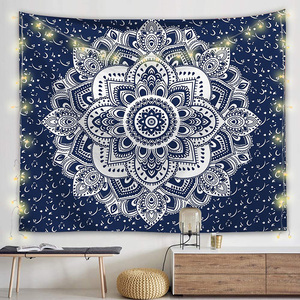 Indien Bohème Lotus Fleur Sarcelle Mandala Tapis <span class=keywords><strong>Tapisserie</strong></span> Tenture Literie Tapisseries - Product Image 3