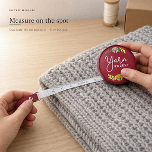 Leather Mini Retractable Tape Measure 60 Inches, Soft Flexible Body Measuring Tape for Tailor <b>Sewing</b> - Product Image 4