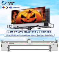 LETOP 5.3M Máquina de impresión UV de rollo a rollo para vinilos, impresora industrial de gran formato para pancartas