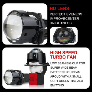 LELANPU Fari Universali con Lente Proiettore Laser, Lampadine HID e LED per Auto, Compatibili con <span class=keywords><strong>Civic</strong></span>, Camry, <span class=keywords><strong>Corolla</strong></span> - Product Image 3