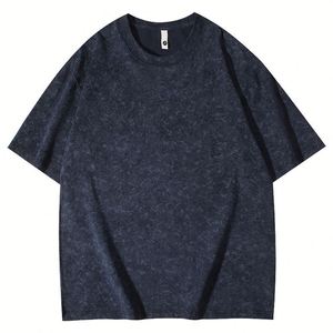 Camiseta Personalizada de 240 g/m² con Logotipo, 100% Algodón, Lavada, Unisex, Casual, para Hombre y Mujer, Color Azul Marino - Product Image 1