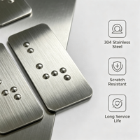 Étiquettes de boutons d'ascenseur en braille en acier inoxydable, plaques braille tactiles personnalisables, points en relief, AccessibleButtonXiao Yao
